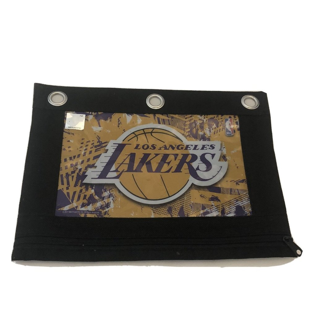 NBA Los Angeles Lakers 3 Ring Binder Pencil Pouch Black NBA Hologram